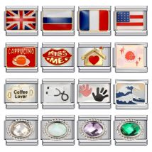 Personalisierung Stethoskop Süßigkeiten Nationalflagge Italienische Charm-Armbänder Link Fit 9mm Edelstahl DIY Herstellung von Schmuck Geschenken