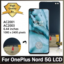 Super AMOLED Per OnePlus One plus Nord Display LCD Touch Screen Digitizer Pannello Per 1 + Nord 5G AC2003 AC2001 Cornice LCD