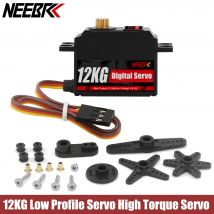 NEEBRC 12 kg Low-Profile-Servo-Servomotor mit hohem Drehmoment für 1/18 1/16 1/14 RC Car Hyper Go E-Revo 144001   C24 D12 MN99S MN86 Flugzeug