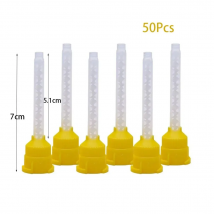 50 Pz Punte di Miscelazione Dentale Tubi Ugelli Usa E Getta Testa Materiali di Impressione Gomma di Silicone Trasporto di Prodotto di Laboratorio di Odontoiatria