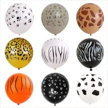 10-100 pezzi palloncini con stampa giraffa 12 pollici tigre leopardo zebra giungla palloncini animali per safari compleanno selvaggio baby shower decor