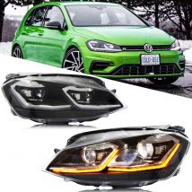 Faros LED para Volkswagen VW Golf VII Golf MK7 TSI TDI 2012-2017 Conjunto de lámparas delanteras dinámicas [No apto para GTI/R/GTD/MK7.5]