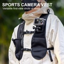 Brusthalterungsgurt für Action-Kameras, Rucksack-Schultergurthalterung für GoPro Hero 13 12, verstellbare Laufweste mit zwei Krallen