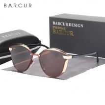 Barcur stil polarisierte sonnenbrille für frauen catmore runde sonnenglas damen frau brille accessoire uvab schutz