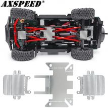 AXSPEED Stainless Steel Chassis Armor Skid Plate Axle Protector for 1/18 RC Crawler TRX4M Bronco Defender Upgrade Parts