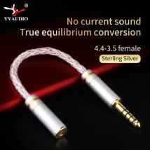 Hifi Pure Silver Balance Audio kabel Stecker 2,5mm bis 3,5mm 4,4mm Buchse Eadphone Konvertierungs kabel Leitungs adapter für HiFi MP3