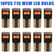 10 bombillas LED T10 W5W Canbus 3030 6SMD sin error, lámpara de cúpula interior superbrillante, luz de matrícula, amarillo, ámbar, blanco, azul, 12 V
