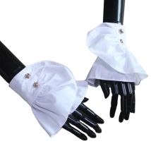 Literary Women Sweet Fake Sleeves Double Layer Ruffles Lace Detachable Flared Cuffs Sweater Decorative Wrist Warmers