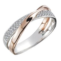 Classico anello femminile in argento Sterling 925 bicolore a forma di X anelli incrociati per le donne Infinite fedi nuziali con zirconi abbaglianti Anillos