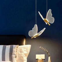 Nordic Butterfly lampa wisząca Led nocne schody sypialnia lampy wiszące do sztuki sufitowej oświetlenie wewnętrzne oprawa oświetleniowa