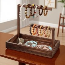 Holz Schmuck Ständer Luxus Armband Display Halter Retro Frau Halskette Organizer Rack Desktop Dekoration Schmuck Lagerung Regal