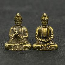 Mini tragbare Retro Messing Statue Tasche sitzen Buddha Hand Spielzeug Skulptur Schreibtisch dekorative Ornament Geschenk