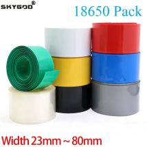 2/5m Szerokość 23 ~ 80mm 18650 Bateria litowa Rurka termokurczliwa Li-ion Wrap Cover Skórka PVC Folia termokurczliwa Rękawy Izolacja Płaszcz