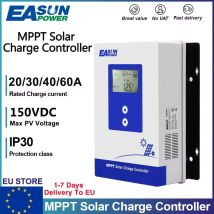 EASUN 100A 60A 40A 20A MPPT Controlador de carga Solar Regulador de batería de litio de plomo ácido 12V 24V 48V Controlador Solar pantalla LCD
