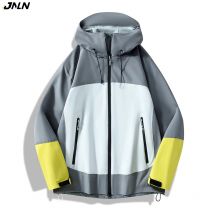 JNLN Unisex wasserdichte Softshell-Jacke, Wandern, Camping, Klettern, Trekking, Kapuze, Windjacke, lässig, sportlich, Regenmantel, Herren und Damen