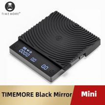 TIMEMORE Bilancia a specchio nero Mini Pour over Bilancia per caffè espresso con flusso di preparazione e cuscinetto isolante termico Bilancia elettronica per caffè