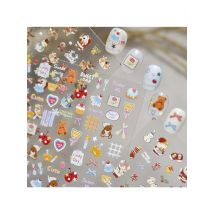 Bear Bowknot Stars Knife Fork Apple Heart Elk Christmas Tree Cat Snowman Snowflakes Santa Claus Winter Nail Art Stickers Decals