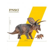 PNSO Aubrey the Torosaurus & the Suborder Ceratopsia Figure Dinosaur Museum Model Collector Animal Scientific Art Exhibition Toy