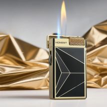 EHRLICHER Double Happiness Zigarenschneider aus Metall, Dual Fire Direct Feuerzeug, personalisierter, winddichter Zigarettenanzünder mit sichtbarem Gaskammer