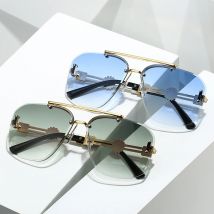 Rimless Pilot Metal Sunglasses Women Men Retro Trend Brand Sun Glasses Outdoor Driving Eyeglas Lady Man UV400 Protective Glasses