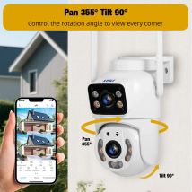 KERUI Dual Lens HD 10MP 5K PTZ Wifi IP Camera Wireless Outdoor CCTV Audio Video Telecamera di sorveglianza Visione notturna Rilevamento AI gratuito