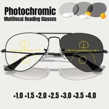 Photochromic Multifocal Reading Glasses, High-definition Men's and Women's Sunglasses, Suitable for Both Near and Far Use