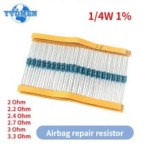 1/4W 1% Metal Film Resistor Car Airbag Repair Resistance 2ohm 2.2ohm 2.4ohm 2.7ohm 3ohm 3.3ohm  6 Types of Electronics Kit