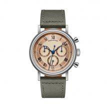 FARASUTE Men Automatic Watch Retro Chronograph Mechanical Watch Sapphire Stainless Steel Three Window Waterproof Peacock 4801