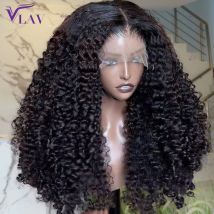 450 Dichte verworrene lockige leimlose Perücken menschliches Haar 13 × 6 HD Spitze Frontal Perücke 13 × 4/360 HD Spitze für Frauen vor gezupft tragen und gehen vlav