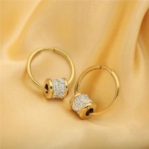 Anenjery 316l Edelstahl Ohrringe Nische Zirkon Perlen Creolen Mode Party Tropfen Ohrringe Schmuck Festival Geschenke