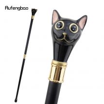 Schwarz goldene Katze Gentleman Kätzchen Gehstock Mode Gehstock Gentleman Crosier Knopf Gehstock 93cm