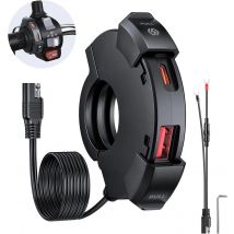 Anchtek caricatore USB universale per moto 48W QC3.0 adattatore di alimentazione PD caricatore per telefono con staffa montata su manubrio impermeabile