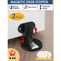 KAK 2PCS Fermaporta regolabile Fermaporta magnetico anti-collisione senza punzonatura Fermaporta invisibile per porta da pavimento Protezione da parete Hardware