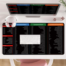 Tappetino per mouse grande con motivo scorciatoie italiane Tappetino per scrivania Tappetino per tastiera per computer Regalo per principianti per studenti di impiegati