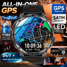 Nuevo Reloj Inteligente 2026 con Batería Grande de 1100mAh, Pantalla Táctil AMOLED de 1.7'', Resistente al Agua 5ATM, GPS, Brújula, Deportes, Correr, Ciclismo