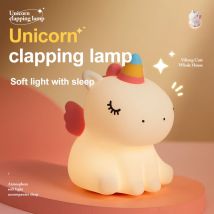 Cartoon Einhorn Nacht Lampe Weiche Silikon Pat Licht Warmes Licht Augenschutz Nacht Leselampe Desktop Kinderzimmer Dekoration