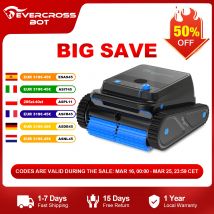 EVERCROSS BOT-limpiador de piscinas robótico U8, batería de 120 Min, área de limpieza de 200m ², navegación inteligente, función de estacionamiento automático