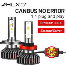 HLXG H7 H4 Faro LED 12PCS 5570 CSP Chip 300W Auto LED Faro H8 H9 H11 H1 9005 9006 HB3 HB4 4300K 6K 8K Fendinebbia 12V