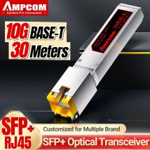 AMPCOM 10G SFP+ zu RJ45 SFP Transceiver, Ethernet Kupfer RJ45 zu SFP+ Glasfasermodul Transceiver, CAT6A/CAT7, bis zu 30M