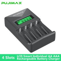 PUJIAMX Caricabatteria ricaricabile AA/AAA Display LCD Adattatore portatile Cavo USB TypeC Batterie Interfaccia Strumento di ricarica rapida