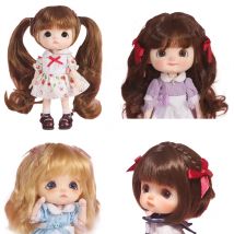 1/8 Bjd SD  Doll Wig Soft mohair wig /High Temperature Wire Bangs Horsetail  Long Wavy For BJD ob11 Golden pink Doll special wig
