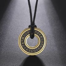 LIKGREAT Vintage nordische Rune Halsketten für Männer Edelstahl Wikinger heidnischen älteren Talisman Anhänger Halskette Amulett Schmuck Geschenk