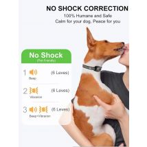 Bark Collar for Small Dogs, No Shock Small Dog Bark Collar, Rechargeable Shockless Smart Anti Barking Collar with 6 Adjustable S