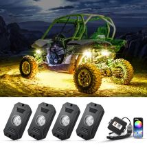 RGB LED E-Underglow Rock Lights Multi Color App Fernbedienung Musikmodus für Pickup ATV RZR UTV – 4/6/8/10 Set Gehäusebeleuchtung