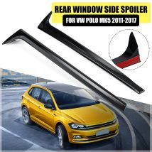 Glänzend Schwarz Für VW Polo MK5 2011-2017 Auto Vertikale Heckscheibe Seitenspoiler Sper Canard Canards Splitter