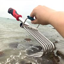 Rastrello a mano Attrezzo da giardinaggio Rastrello da giardino Lettino del terreno Rastrello da giardino per diserbo Zappa di paglia agricola multiuso Scavo Attrezzo da giardinaggio