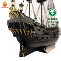 2018 DIY 1/35 piraci z karaibów Black Pearl No. Drewniany żaglowiec zestaw modeli do składania ręcznie montowane rzemiosło