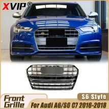 XVIP Perfect Match Front Chrome Black S6 Style Upper Grille Bumper Grille For Audi A6 S6 C7 4G 2016-2018 RS6 Style Racing Grille