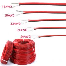 2-pinowy przewód elektryczny cynowana miedź 18/20/22/24/26 AWG izolowany PVC przedłużacz taśmy LED czerwony czarny przewód