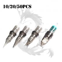10/20/50pcs agujas para tatuar #10 0,3mm rl rs rm m1 Permanent Make-up Sicherheit Tattoo Nadeln Patronen Einweg zubehör